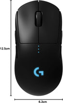 Mouse Gamer Sem Fio Logitech G PRO Wireless com Tecnologia LIGHTSPEED, RGB LIGHTSYNC, Design Ambidestro, 8 Botões Programáveis, Sensor HERO 25K e Bateria Recarregável - Compatível com POWERPLAY