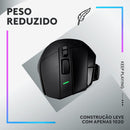 Mouse Gamer Sem Fio Logitech G502 X LIGHTSPEED com Switch LIGHTFORCE, 13 Botões Programáveis, Sensor HERO 25K, Compatível com PC/ macOS/ Windows - Preto