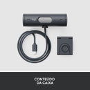 Webcam Full HD Logitech Brio 500 com Microfones Duplos com Redução de Ruídos, Proteção de Privacidade, Correção de Luz e Enquadramento Automático - Grafite