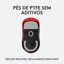 Mouse Gamer Sem Fio Logitech G PRO X SUPERLIGHT com Tecnologia LIGHTSPEED, Ultraleve 63g, 5 Botões Programáveis, Sensor HERO 25K e Bateria Recarregável - Compatível com POWERPLAY - Vermelho