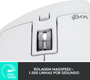 Mouse sem fio Logitech MX Master 3S com Sensor Darkfield para Uso em Qualquer Superfície, Design Ergonômico, Clique Silencioso, Conexão USB ou Bluetooth - Cinza Claro