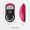 Mouse Gamer Sem Fio Logitech G PRO X SUPERLIGHT com Tecnologia LIGHTSPEED, Ultraleve 63g, 5 Botões Programáveis, Sensor HERO 25K e Bateria Recarregável - Compatível com POWERPLAY - Rosa Magenta