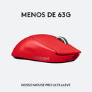 Mouse Gamer Sem Fio Logitech G PRO X SUPERLIGHT com Tecnologia LIGHTSPEED, Ultraleve 63g, 5 Botões Programáveis, Sensor HERO 25K e Bateria Recarregável - Compatível com POWERPLAY - Vermelho