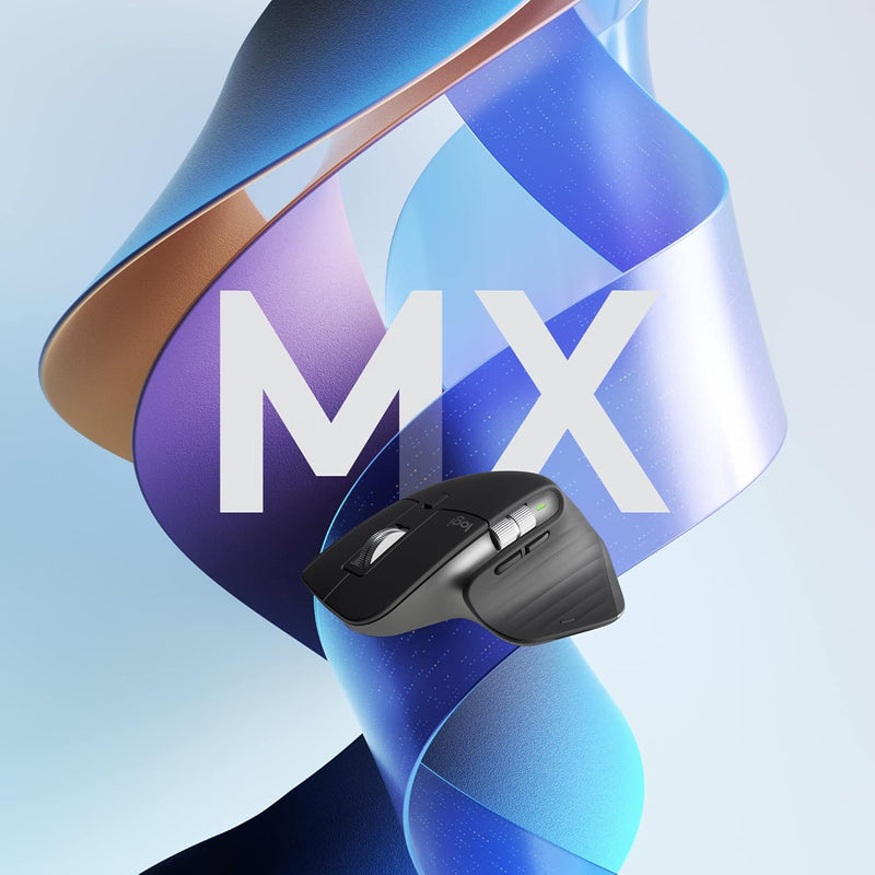 Mouse sem fio Logitech MX Master 3S com Sensor Darkfield para Uso em Qualquer Superfície, Design Ergonômico, Clique Silencioso, Conexão USB ou Bluetooth - Cinza Claro