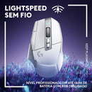 Mouse Gamer Sem Fio Logitech G502 X LIGHTSPEED com Switch LIGHTFORCE, 13 Botões Programáveis, Sensor HERO 25K, Compatível com PC/ macOS/ Windows - Branco