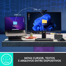 Mouse sem fio Logitech MX Master 3S com Sensor Darkfield para Uso em Qualquer Superfície, Design Ergonômico, Clique Silencioso, Conexão USB ou Bluetooth - Cinza Claro