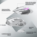 Mouse Gamer Sem Fio Logitech G502 X PLUS LIGHTSPEED com RGB LIGHTSYNC, Switches LIGHTFORCE, Sensor HERO 25K, 13 Botões Programáveis, Compatível com PC/ macOS/ Windows - Branco