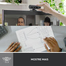 Webcam Full HD Logitech Brio 500 com Microfones Duplos com Redução de Ruídos, Proteção de Privacidade, Correção de Luz e Enquadramento Automático - Grafite