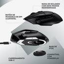 Mouse Gamer Sem Fio Logitech G502 X LIGHTSPEED com Switch LIGHTFORCE, 13 Botões Programáveis, Sensor HERO 25K, Compatível com PC/ macOS/ Windows - Preto