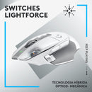 Mouse Gamer Sem Fio Logitech G502 X LIGHTSPEED com Switch LIGHTFORCE, 13 Botões Programáveis, Sensor HERO 25K, Compatível com PC/ macOS/ Windows - Branco