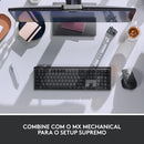 Mouse sem fio Logitech MX Master 3S com Sensor Darkfield para Uso em Qualquer Superfície, Design Ergonômico, Clique Silencioso, Conexão USB ou Bluetooth - Cinza Claro