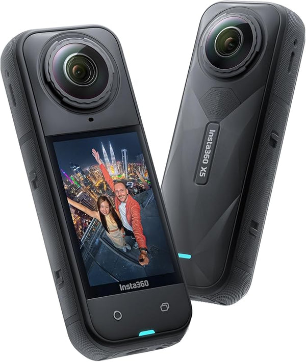 Insta360 X5 - Câmera de ação 360 à prova d'água com sensores de 1/3.3 cm, vídeo HDR 8K 360, foto de 72 MP, lente única 4K60fps, desempenho aprimorado em pouca luz, lentes atualizadas substituíveis