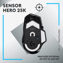 Mouse Gamer Sem Fio Logitech G502 X LIGHTSPEED com Switch LIGHTFORCE, 13 Botões Programáveis, Sensor HERO 25K, Compatível com PC/ macOS/ Windows - Preto