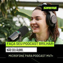 Shure Microfone dinâmico MV7+ Podcast. Certificado OBS, áudio aprimorado, painel de toque de LED, saídas USB-C e XLR, modo de nível automático, filtro pop digital, efeitos de reverberação, podcast,