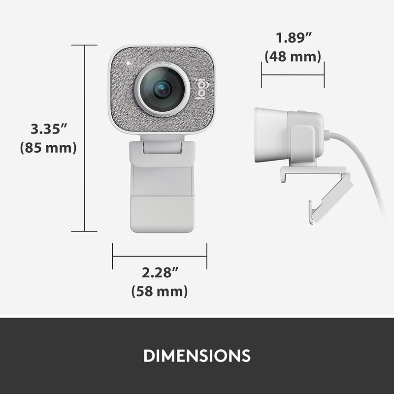 Logitech Para Creators StreamCam Webcam para streaming e criação de conteúdo, Full HD 1080p 60 fps, lente de vidro premium, foco automático inteligente, para PC/Mac - Branco