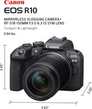 Canon EOS R10 RF-S18-150 mm F3.5-6.3 é kit de lentes STM, câmera vlogging sem espelho, 24,2 MP, vídeo 4K, processador de imagem DIGIC X, disparo de alta velocidade, rastreamento de assunto, compacto,