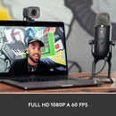 Webcam Full HD Logitech For Creators StreamCam Plus para Streaming e Criação de Conteúdo com Microfone Embutido, 1080p 60fps, Autofoco Inteligente, Conexão USB-C e Tripé Incluso