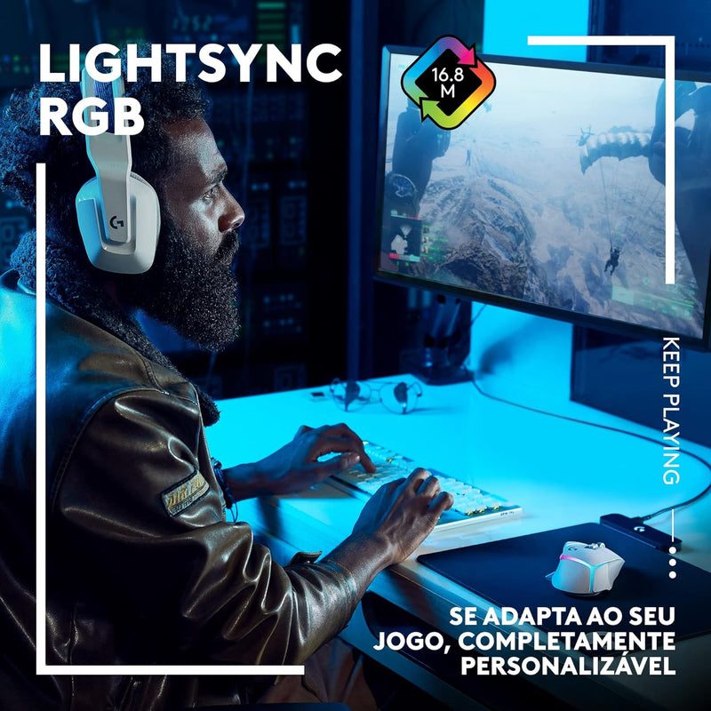 Mouse Gamer Sem Fio Logitech G502 X PLUS LIGHTSPEED com RGB LIGHTSYNC, Switches LIGHTFORCE, Sensor HERO 25K, 13 Botões Programáveis, Compatível com PC/ macOS/ Windows - Preto