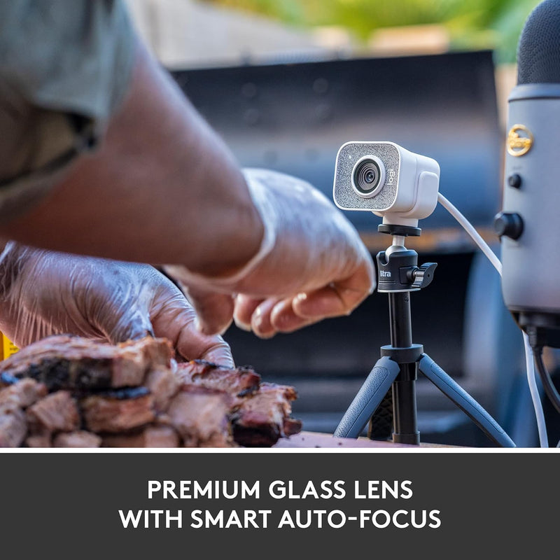 Logitech Para Creators StreamCam Webcam para streaming e criação de conteúdo, Full HD 1080p 60 fps, lente de vidro premium, foco automático inteligente, para PC/Mac - Branco